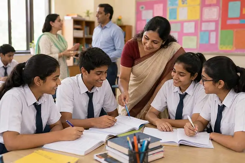collaborative learning in a bright classroom