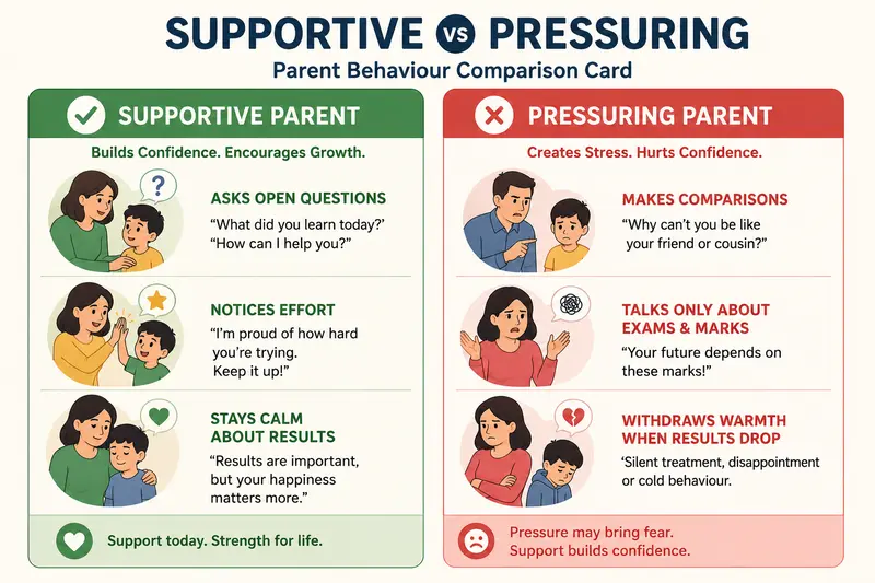 supportive VS Pressuring Parent- help children study effectively