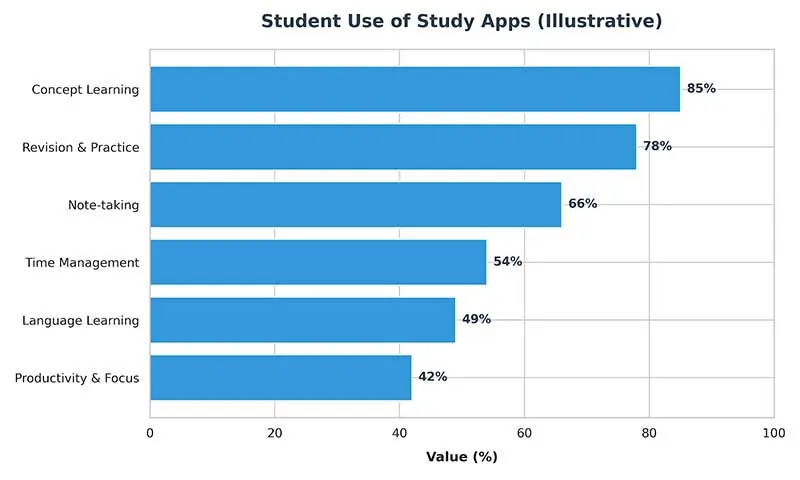 Student Use of Study Apps (Illustrative)