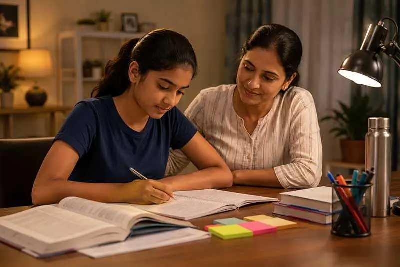 supportive study session at home